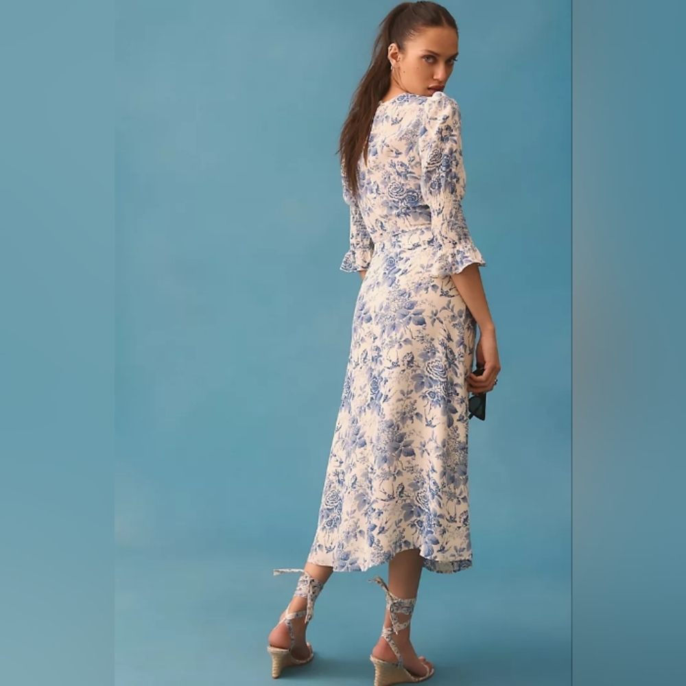 REFORMATION Carolena Dress Pompadour Print 10 - Picture 3 of 10